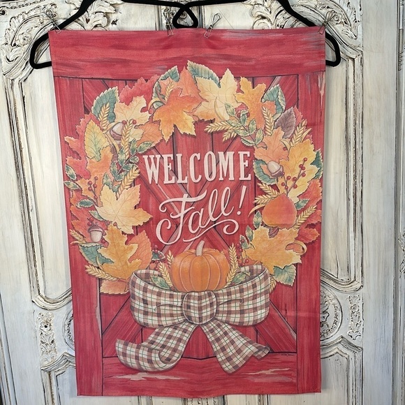 Welcome The New Season Decorative Welcome Fall Flag/Wall Hanging - Picture 1 of 7